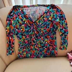 Multicolor Abstract Women's Top